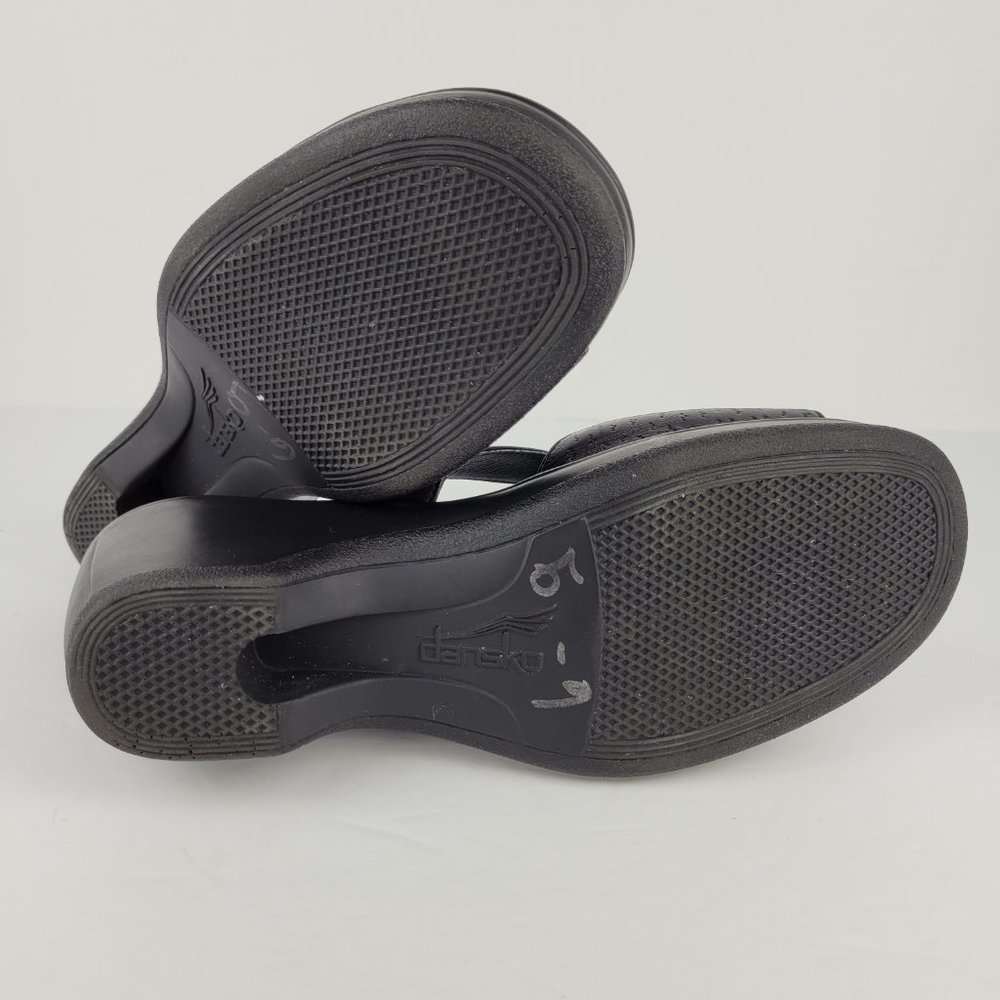 Dansko Annabel Black Textured Leather Double Strap Slide Sandal EU 41/US 10.5-11 - Picture 11 of 12